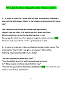 PN Adult Medical Surgical Online Practice 2020 A Exam with 100&percnt; Correct Answers