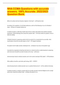 NHA CCMA Questions with accurate answers. 100% Accurate. 2022/2023 Question Bank.