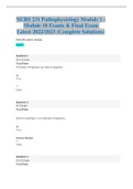 NURS 231 Pathophysiology Module 1 - Module 10 Exams & Final Exam Latest 2022&sol;2023 &lpar;Complete 100&percnt;&rpar;