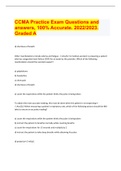 CCMA Practice Exam Questions and answers, 100% Accurate. 2022/2023. Graded A