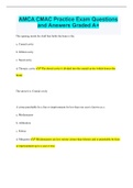 AMCA CMAC Practice Exam Questions and Answers Graded A&plus;