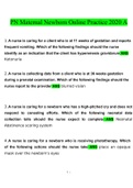 PN Maternal Newborn Online Practice 2020 A