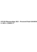 ATI RN Pharmacology 2023 – Proctored Final GRADED A+100% CORRECT.