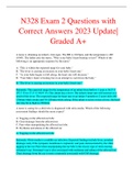 N328 Exam 2 Questions with Correct Answers 2023 Update&vert; Graded A&plus;