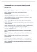 Economic systems test Questions & Answers