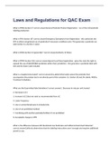 Laws and Regulations for QAC Exam 2023 with 100&percnt; correct answers