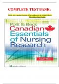 COMPLETE TEST BANK&colon;  Polit & Beck Canadian Essentials of Nursing Research 4th Edition by Kevin Woo &lpar;Author&rpar; Latest Update&period;