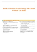 Complete Test Bank Brody&rsquo;s Human Pharmacology 6th Edition Wecker Questions & Answers with rationales &lpar;Chapter 1-75&rpar;