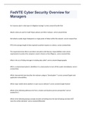 FedVTE Cyber Security Overview for Managers QUESTIONS & ANSWERS &lpar; 100&percnt; CORRECT&rpar;