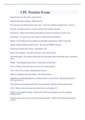 CPC Practice Exam Latest Updates Graded A&plus;