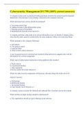 Cybersecurity Management II C795 &lpar;100&percnt; correct answers&rpar;