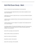 NLN PAX Exam Study - Math EXAM WITH 100&percnt; COMPLETE SOLUTIONS