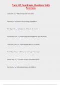 Nurs 315 final Exam Questions With  Solutions