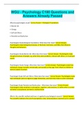 WGU - Psychology C180 Questions and Answers Already Passed&period; Graded A
