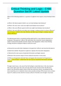 Critical Thinking and Logic - C168&colon; Question Set &num;1 Latest Update