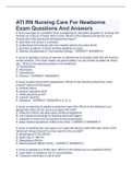 ATI RN Nursing Care For Newborns Exam Questions And Answers