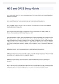 NCE and CPCE Study Guide WITH COMPLETE SOLUTIONS