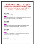 PRN1562&sol; PRN 1562 Exam 1 &lpar;New 2024&sol; 2025 Update&rpar; Mental Health Nursing &vert;Review     with Questions and Verified Answers&vert;100&percnt; Correct&vert; A Grade - Rasmussen 