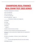 CHAMPIONS REAL FINANCE  REAL EXAM TEST 2023 SERIES