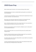 CRCR Exam Prep 2023 QUESTIONS & ANSWERS &lpar;WELL ANSWERED&rpar;
