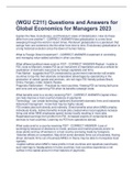 WGU C211 Questions and Answers for Global Economics for Managers 2023