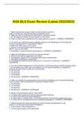 AHA BLS Exam Review Latest 2022-2023&excl;Rated A&plus; Answers