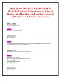 Final Exam&colon; PRN1032&sol; PRN 1032 &lpar;NEW 2024&sol; 2025 Update&rpar; Client-Centered Care I &vert;  Review with Questions and Verified Answers&vert; 100&percnt; Correct&vert; A Grade &ndash; Rasmussen     