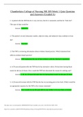 Chamberlain College of Nursing NR&lowbar;509 Week 1 Quiz Question and Answers