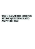 TNCC EXAM 8TH EDITION  STUDY QUESTIONS AND  ANSWERS 2022