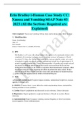 Erin Bradley i-Human Case Study CC&colon;  Nausea and Vomiting SOAP Note &num;3 2023 &lpar;All the Sections Required are  Explained&rpar;