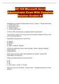AZ-104 Microsoft Azure Administrator Exam With Complete Solution Graded A&plus;