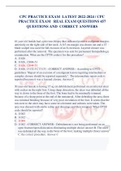 CPC PRACTICE EXAM  LATEST 2022-2024 &sol; CPC  PRACTICE EXAM   REAL EXAM QUESTIONS 457  QUESTIONS AND  CORRECT ANSWERS 