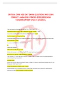 CRITICAL CARE HESI EXIT EXAM QUESTIONS AND 100% CORRECT  ANSWERS UPDATED 2022/2023(NEW VERSION) LATEST UPDATE GRADE A.
