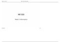 Week 2 503 summary slides