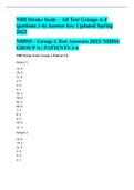 NIH Stroke Scale – All Test Groups A-F (patients 1-6) Answer key Updated Spring 2023