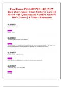 Final Exam&colon; PRN1409&sol; PRN 1409 &lpar;NEW 2024&sol; 2025 Update&rpar; Client-Centered Care III&vert; Review with Questions and Verified Answers&vert;     100&percnt; Correct&vert; A Grade - Rasmussen 