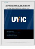 UVIC PSYCH 210 EXAM ACTUAL EXAM 1 & 2 WITH FINAL EXAM QUESTION BANK COMPLETE 300 QUESTIONS AND CORRECT SOLUTIONS LATEST UPDATE THIS YEAR&vert; click on AVAILABLE IN PACKAGE DEAL&period; You'll get more for less&excl; OR SCROLL TO THE BOTTOM RIGHT CORNER AFTER OPENI