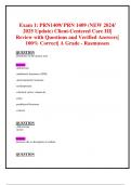  Exam 1&colon; PRN1409&sol; PRN 1409 &lpar;NEW 2024&sol;  2025 Update&rpar; Client-Centered Care III&vert; Review with Questions and Verified Answers&vert;  100&percnt; Correct&vert; A Grade - Rasmussen 