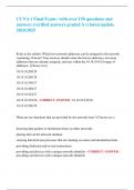 CCNA 1 Final Exam &vert; with over 150 questions and  answers &lpar;verified answers graded A&plus;&rpar; latest update  2024&sol;2025