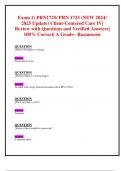 Exam 2&colon; PRN1725&sol; PRN 1725 &lpar;NEW 2024&sol; 2025 Update&rpar; Client-Centered Care IV&vert;  Review with Questions and Verified Answers&vert; 100&percnt; Correct&vert; A Grade&ndash; Rasmussen 