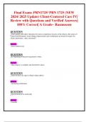 Final Exam&colon; PRN1725&sol; PRN 1725 &lpar;NEW 2024&sol; 2025 Update&rpar; Client-Centered Care IV&vert;  Review with Questions and Verified Answers&vert; 100&percnt; Correct&vert; A Grade&ndash; Rasmussen     