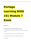 BIOD 151/A & P 1 Module 7 Exam Portage Learning
