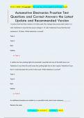 Automotive Electronics Practice Test Questions and Correct Answers the Latest  Update and Recommended Version