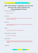 BIO 240 Module1 Questions and Correct  Answers the Latest Update and  Recommended Version