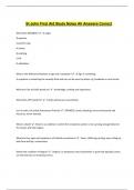 St John First Aid Study Notes All Answers Correct