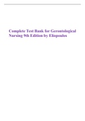 Complete Test Bank for Gerontological Nursing 9th Edition by Eliopoulos