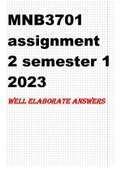 MNB3701 Assignment 2 Semester 1 2023