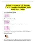 Pediatric Advanced Life Support (PALS) Complete Final Exam Study Guide 2023 Update