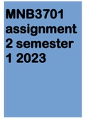 MNB3701 Assignment 2 Semester 1 2023 