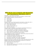 PNLE III for Care of Clients with Physiologic and Psychosocial Alterations (Part 1)